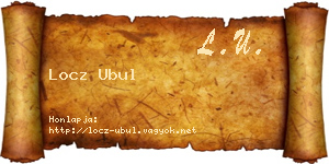 Locz Ubul névjegykártya
